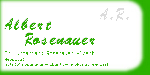 albert rosenauer business card
